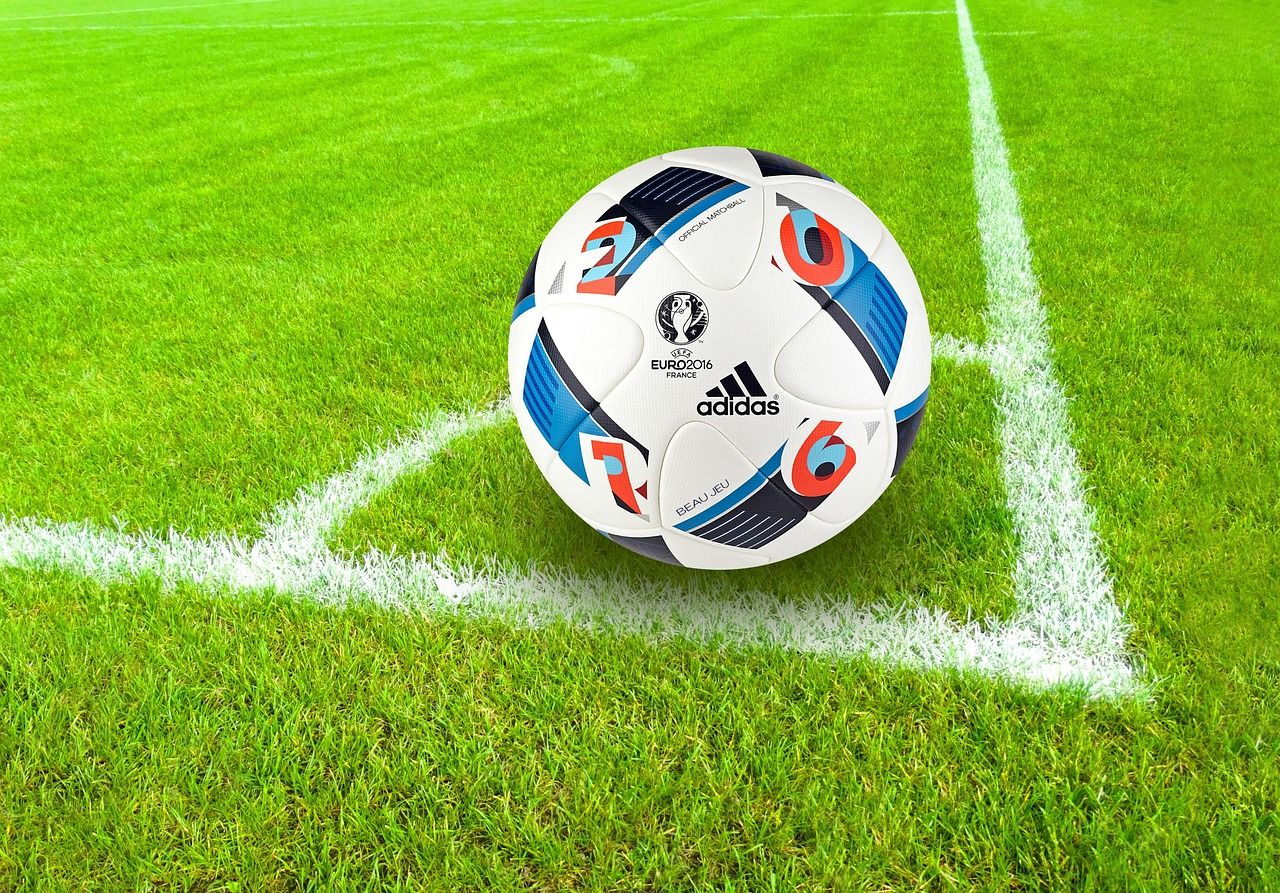 soccer ball grass field close up