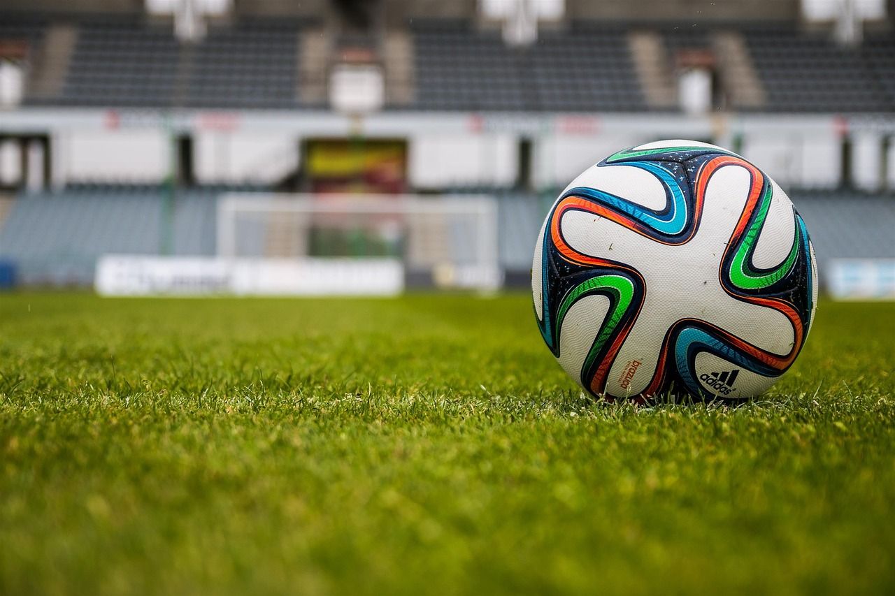 soccer ball grass field close up