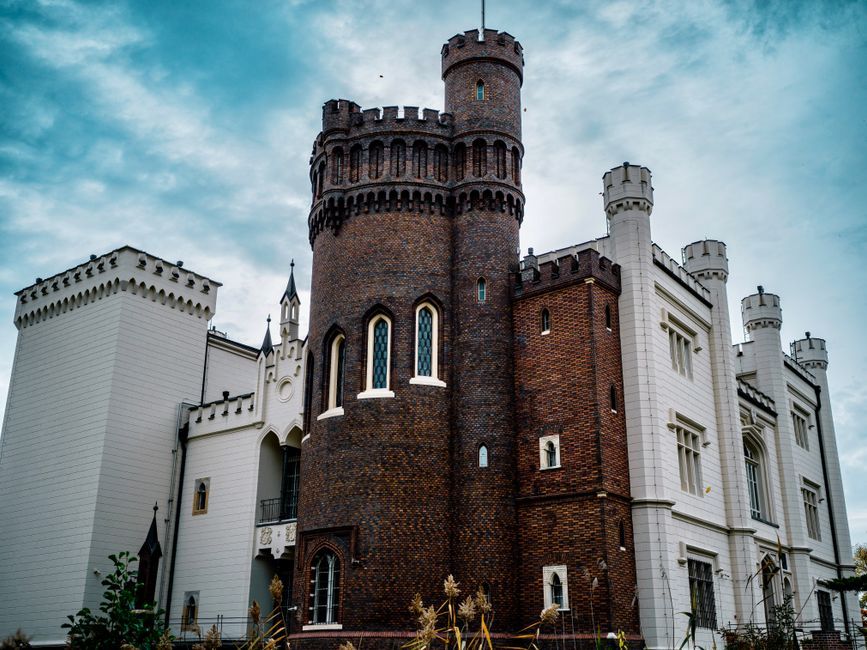European historic castle building exterior view