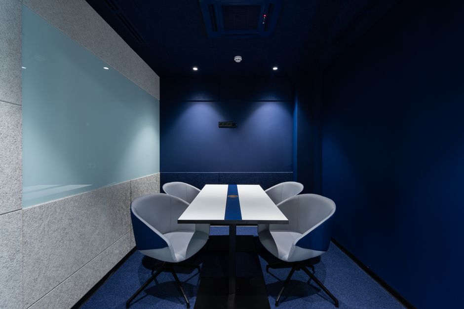 corporate office meeting room workplace desk