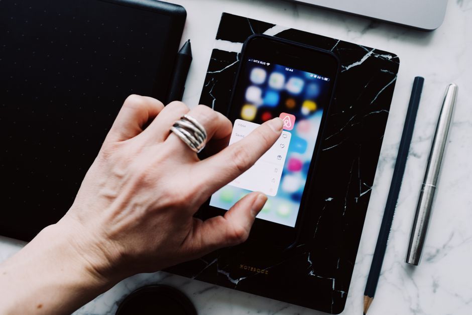 Thailand modern office desk smartphone no logo
