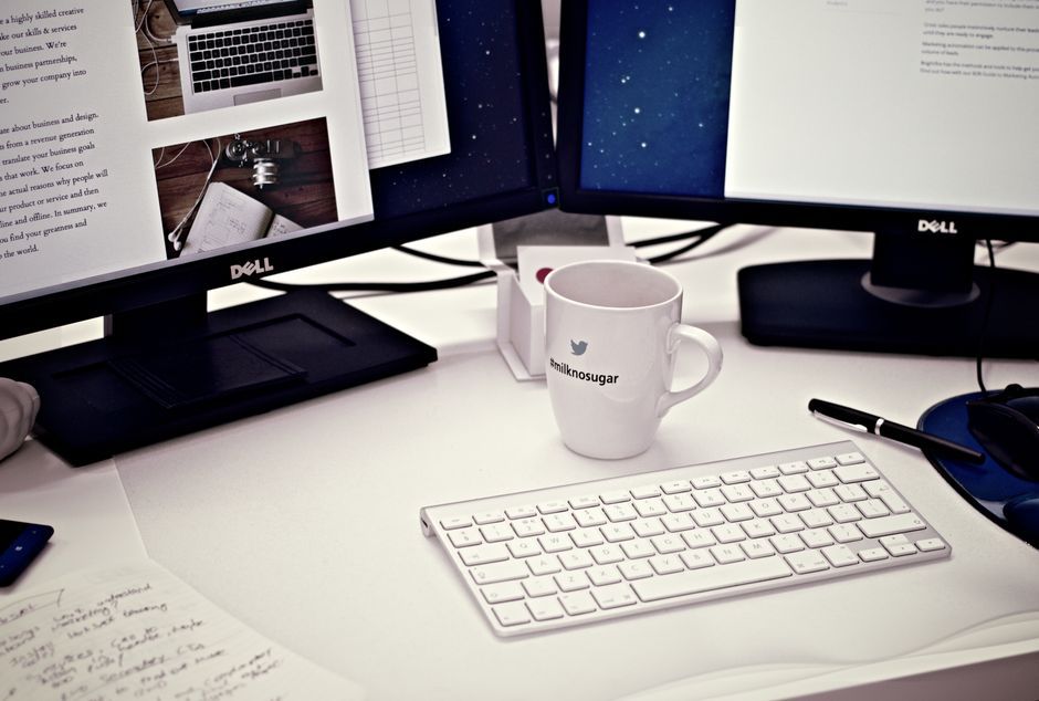 Microsoft office workspace interior desk no logo