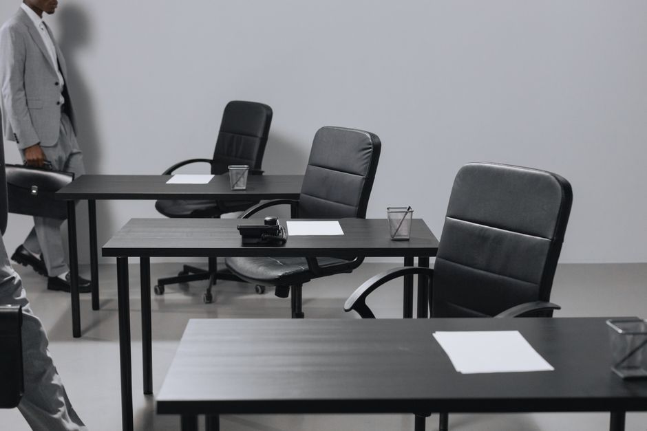 UK corporate office business meeting workspace desk