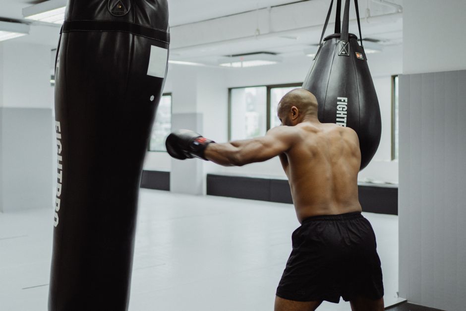 professional boxing training gym heavy bag