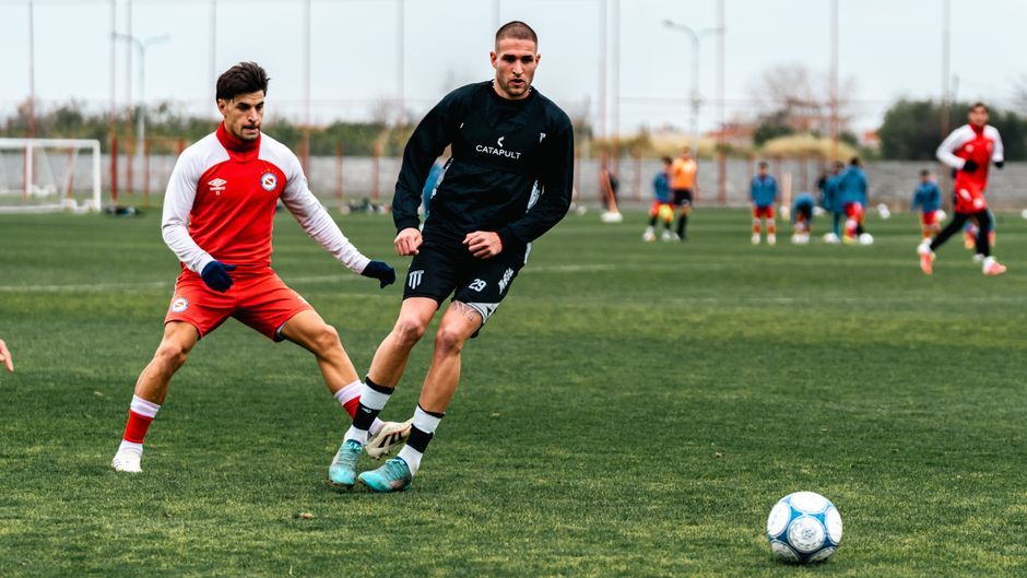 football player training session