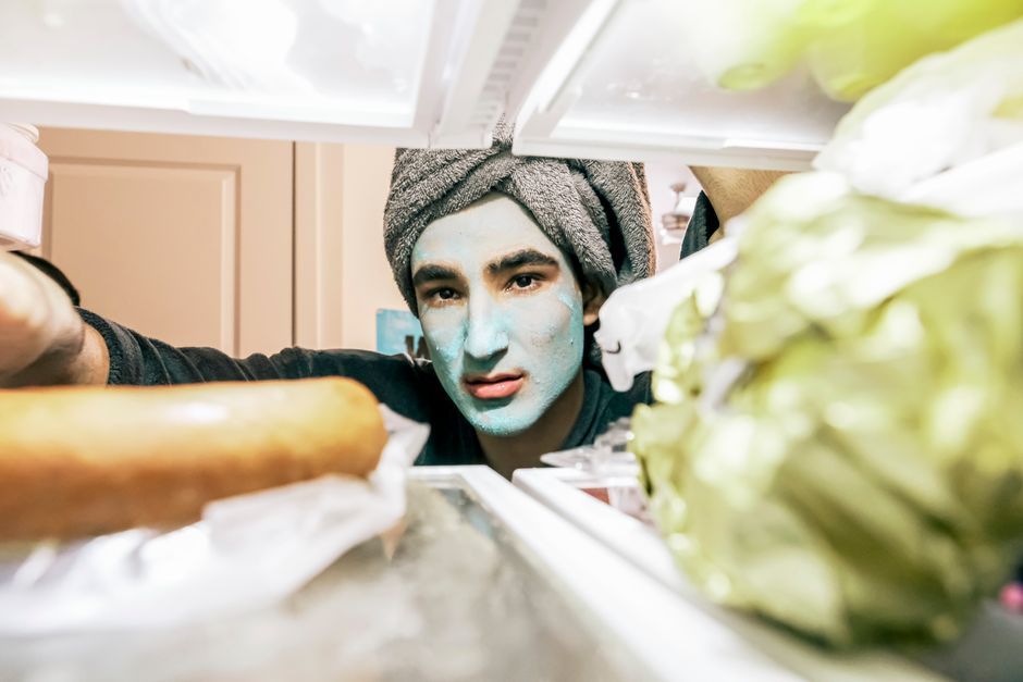 kitchen paper towel inside refrigerator