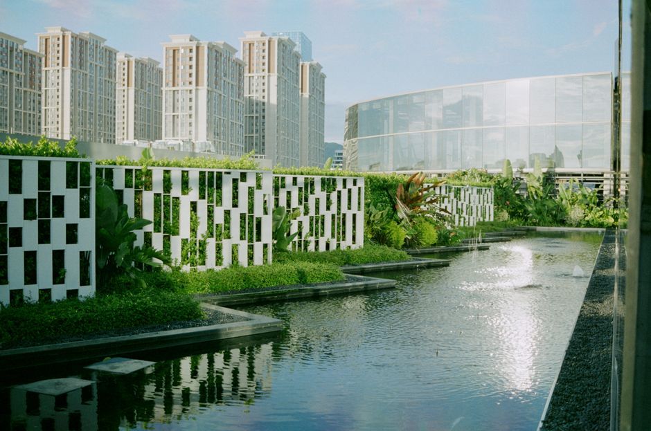 modern architecture building pool urban design