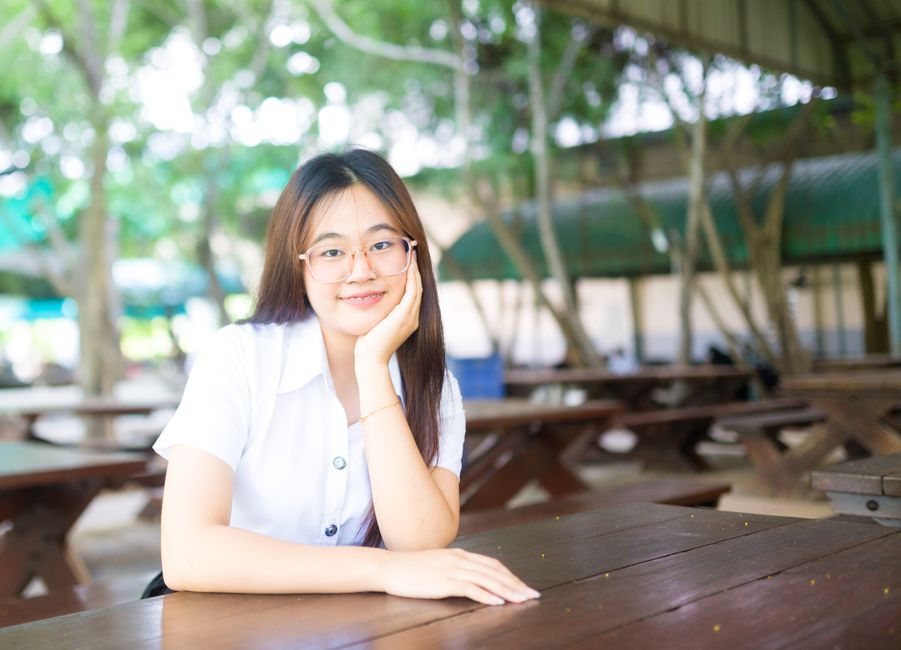 university freshman student portrait smiling