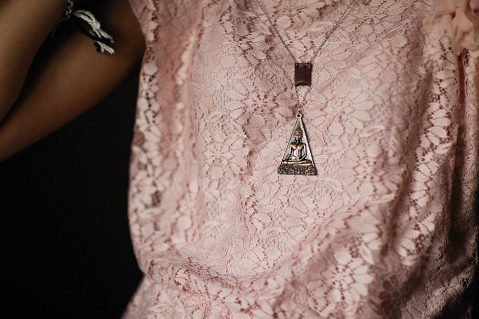 antique Thai Buddha amulet close up