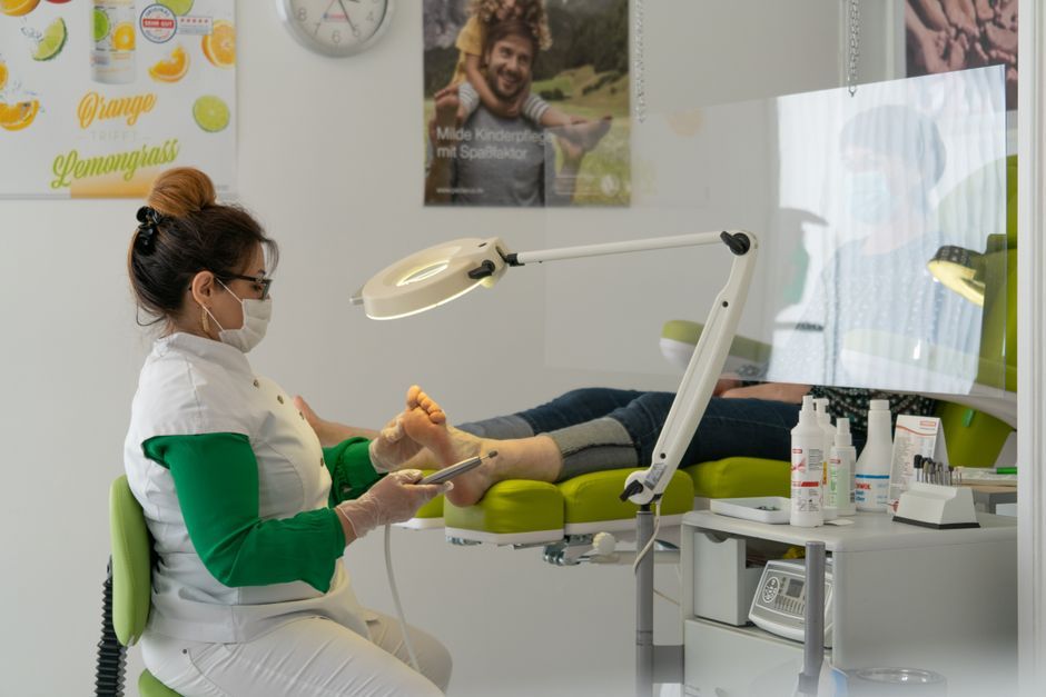 podiatrist examining foot care