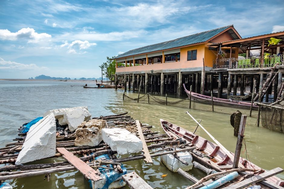 bamboo pier construction Thailand waterfront