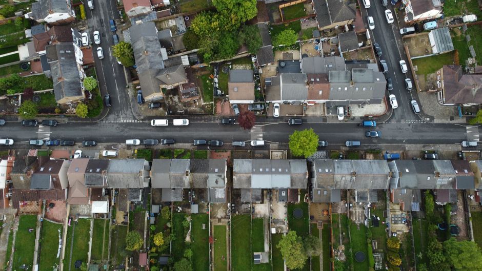 UK housing neighborhood street