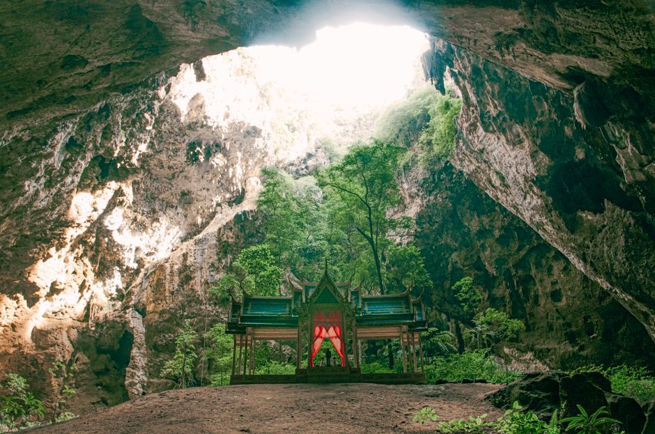 natural limestone cave exploration Thailand