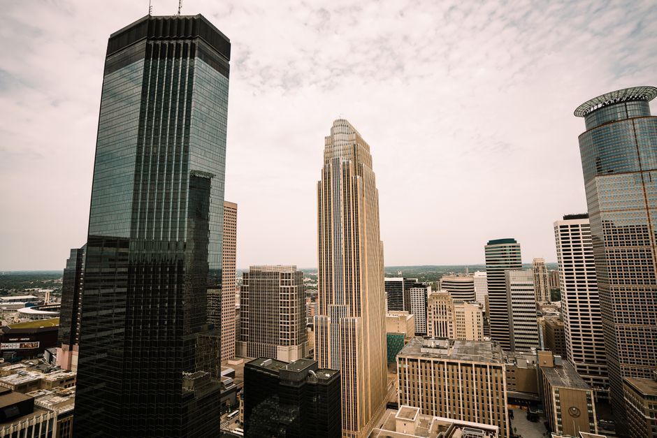 US corporate office building downtown