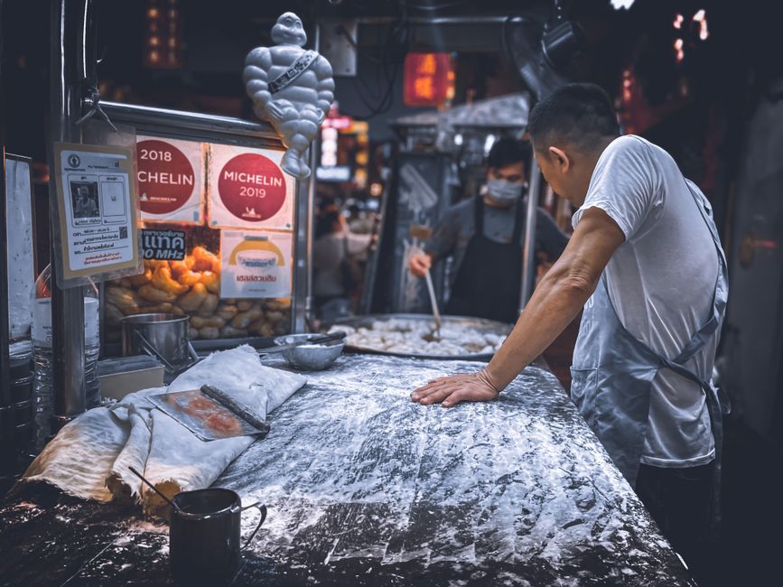 Thailand local food market craft stall