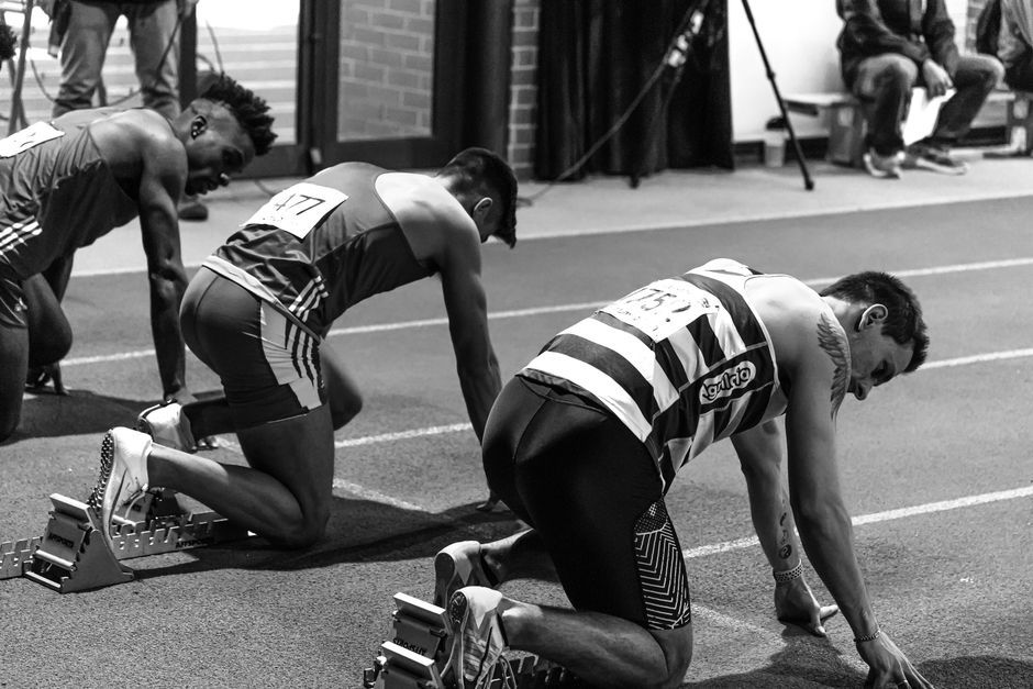 professional runners training on track Manchester