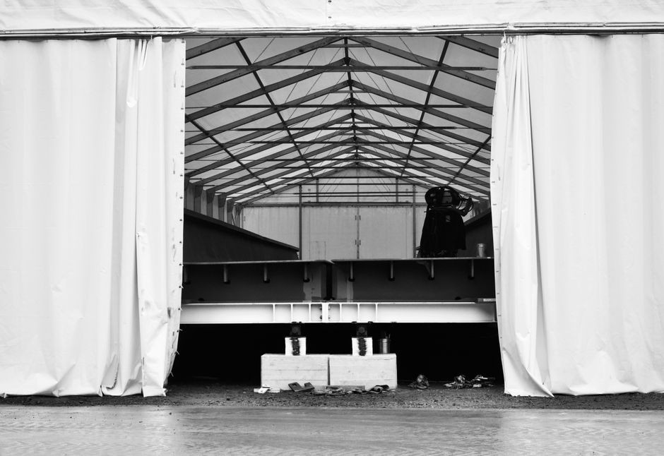fabric house interior art exhibition structure