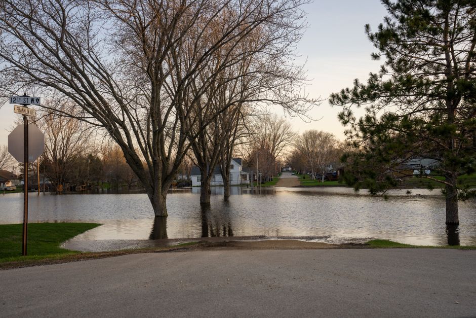 United States Ohio flooded street emergency response