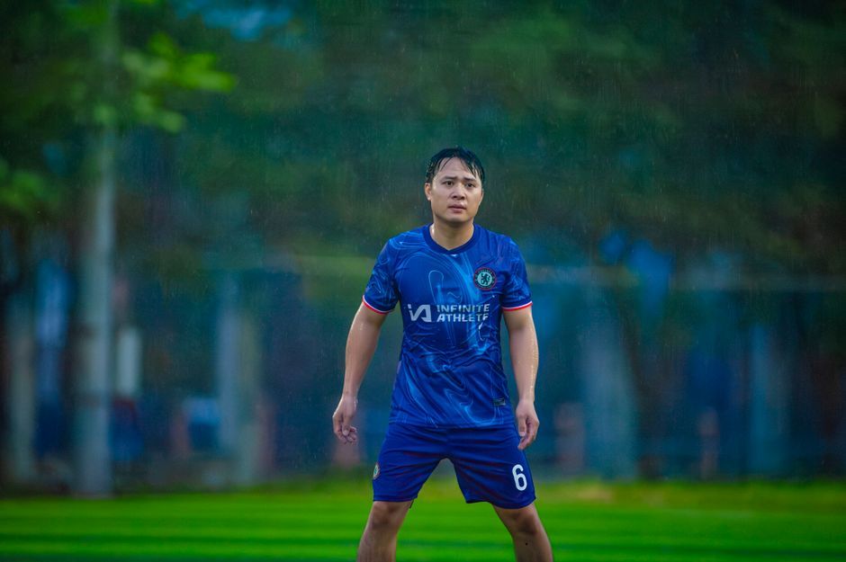 professional football player portrait thoughtful