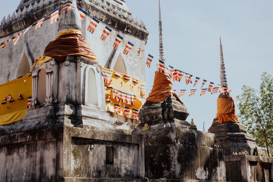 Thailand Buddhist monastery building exterior