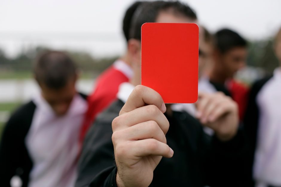 UK professional football referee VAR review screen