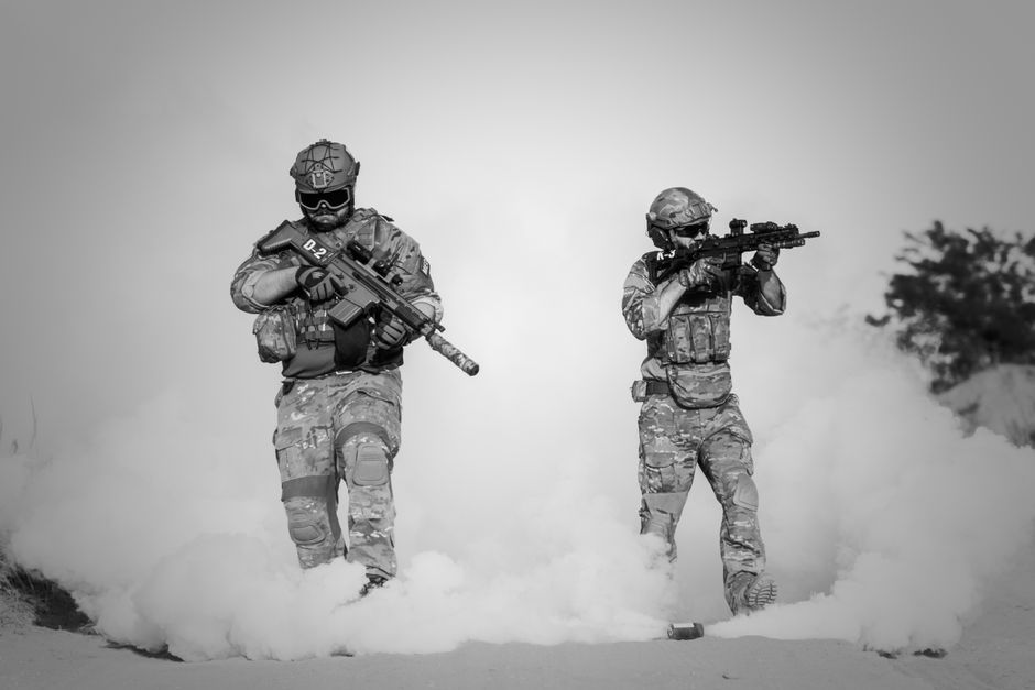 military battlefield drone operation