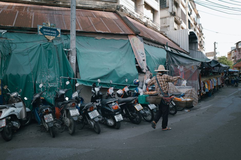 Thailand provincial street market vendors