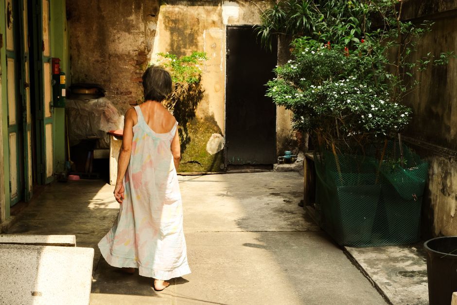 Thailand elderly woman relaxing lifestyle home