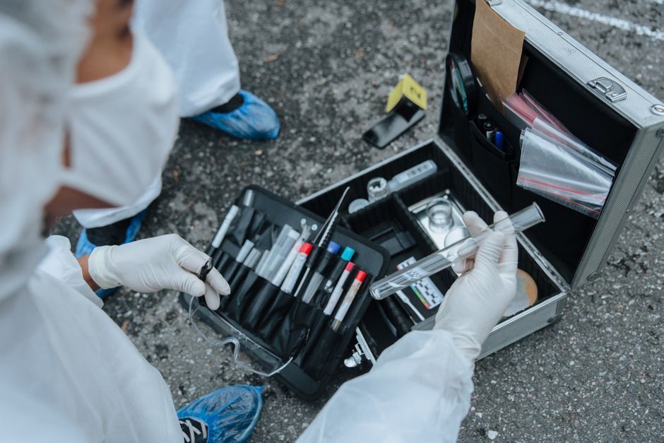 German police investigation warehouse equipment