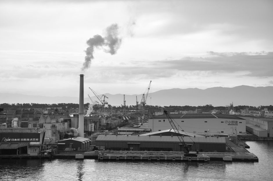 industrial park warehouse logistics facility smoke