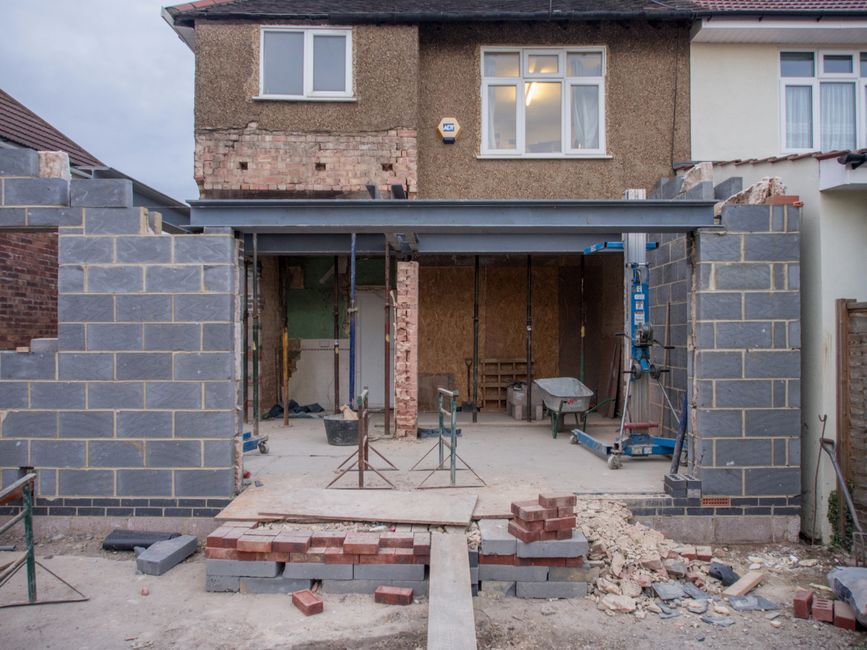 UK urban housing development construction site