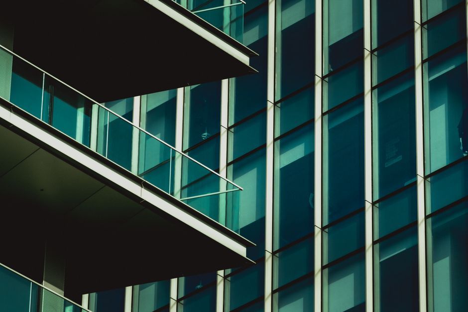 modern skyscraper architecture glass balcony