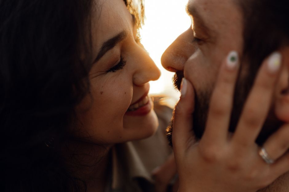 romantic couple relationship smile