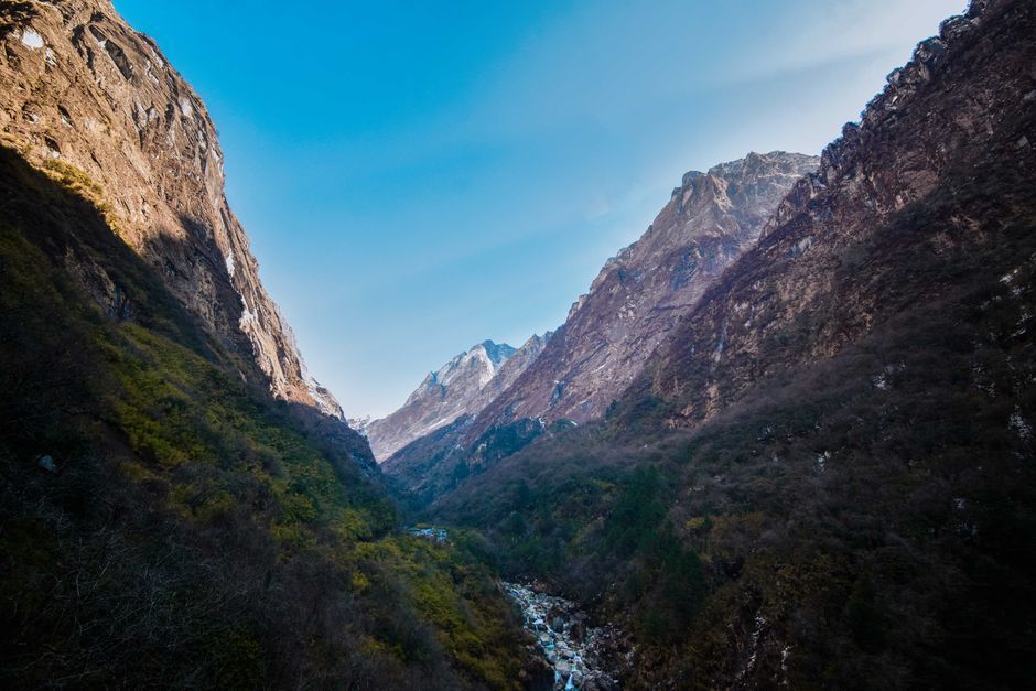 Nepal mountain landscape hiking trail Himalayas