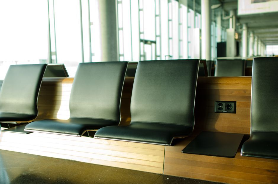 airport lounge seating empty chair