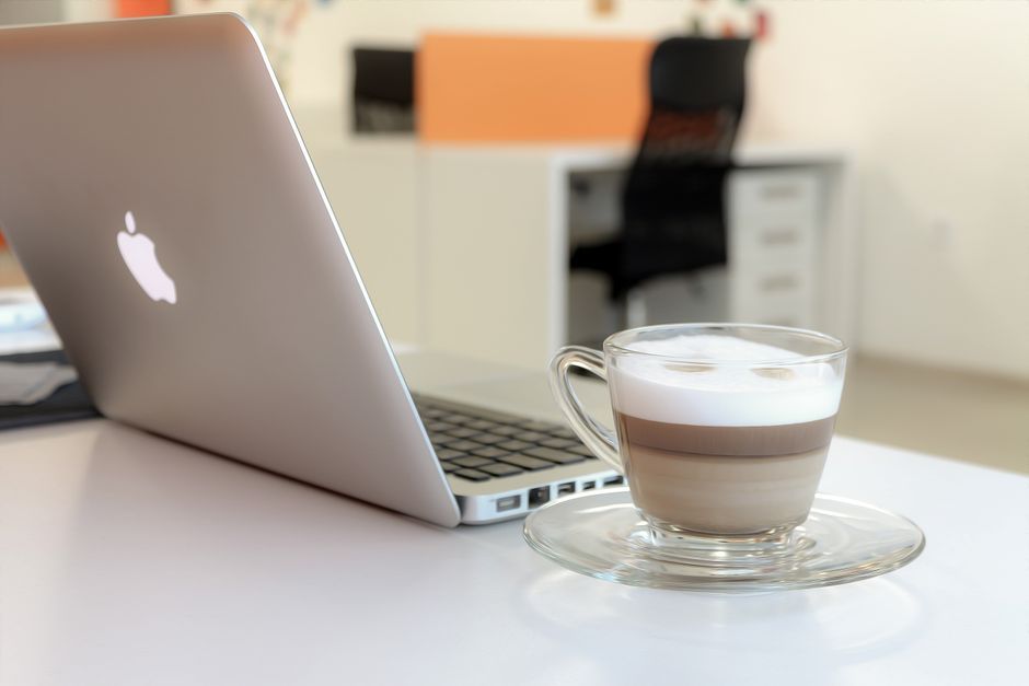 UK corporate office desk workspace no logo