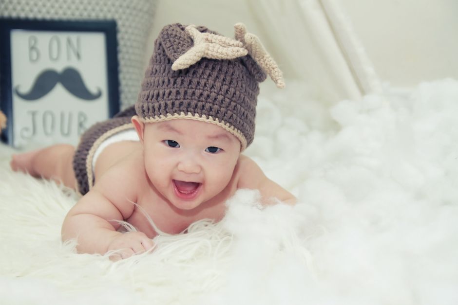 Thailand infant baby boy happy smiling