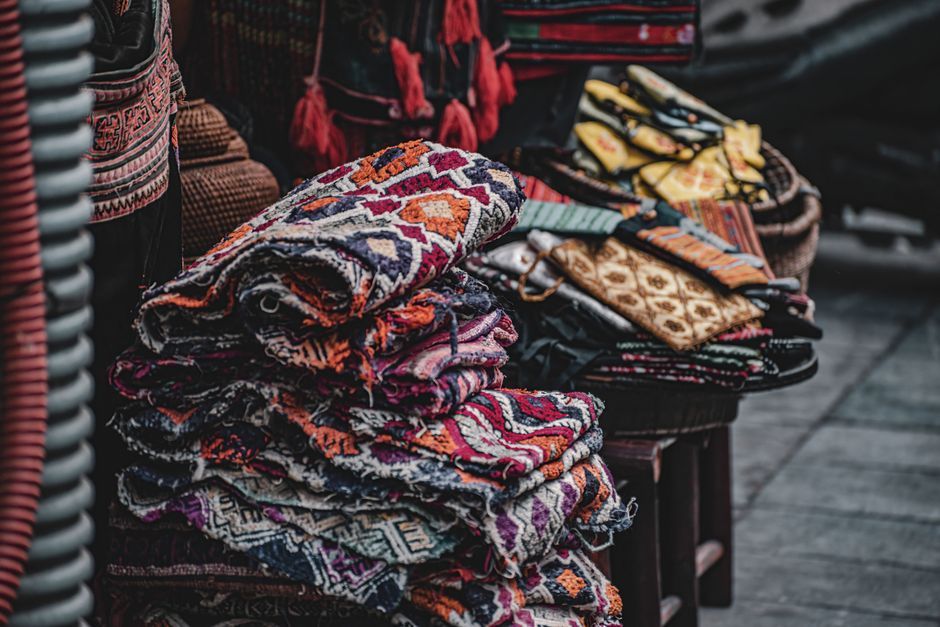 Thailand traditional woven textile fabric craft
