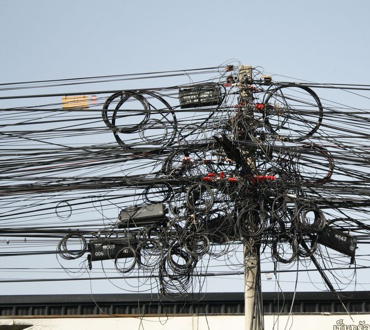 Thailand telecommunication fiber optic cable utility pole