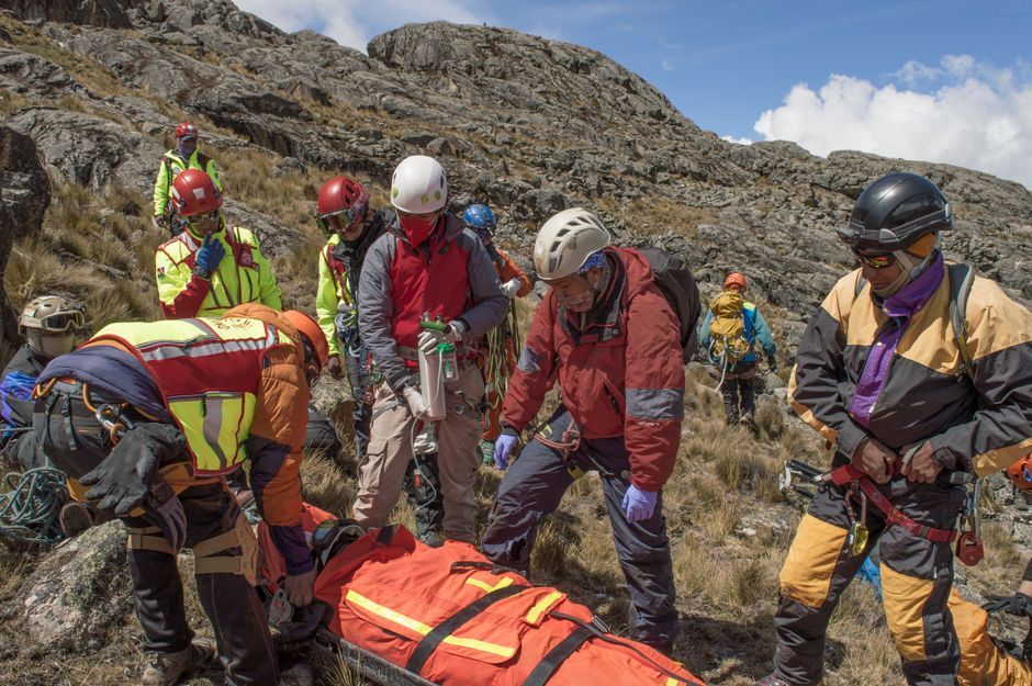 Nepal mountain hillside rescue team