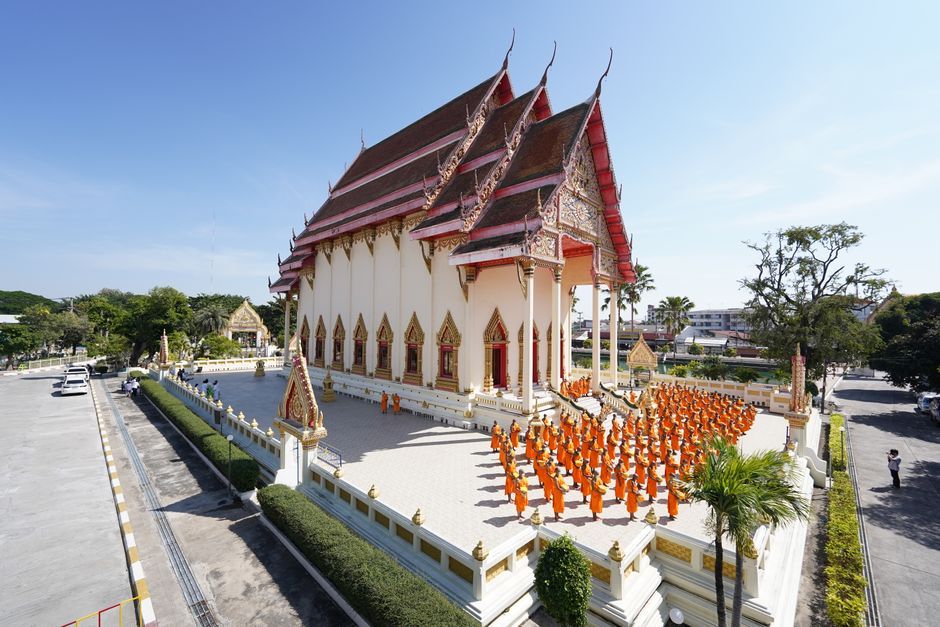 Thailand temple merit making ceremony