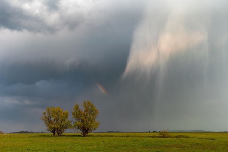 UK countryside heavy rain weather overcast sky