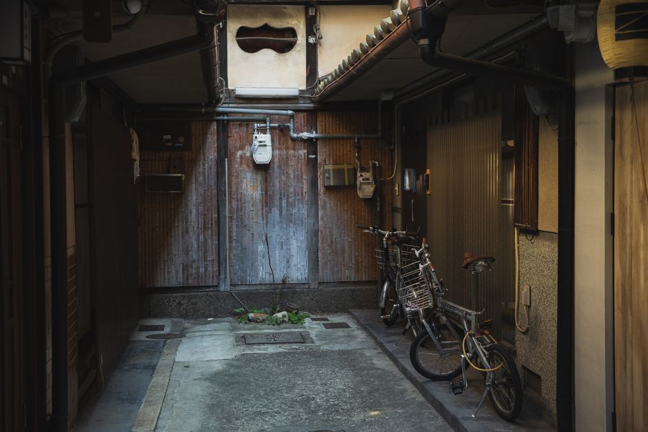 Tokyo narrow street urban house exterior Japan