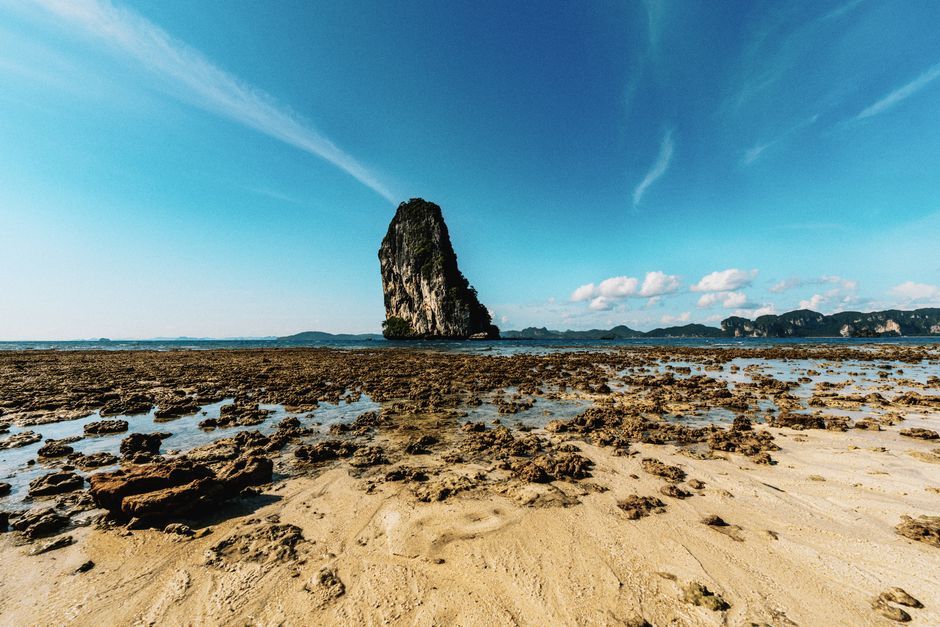 Thailand sandy beach seaside coastline sunny day