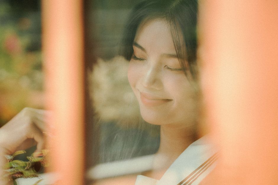 Thai actress smiling portrait indoor