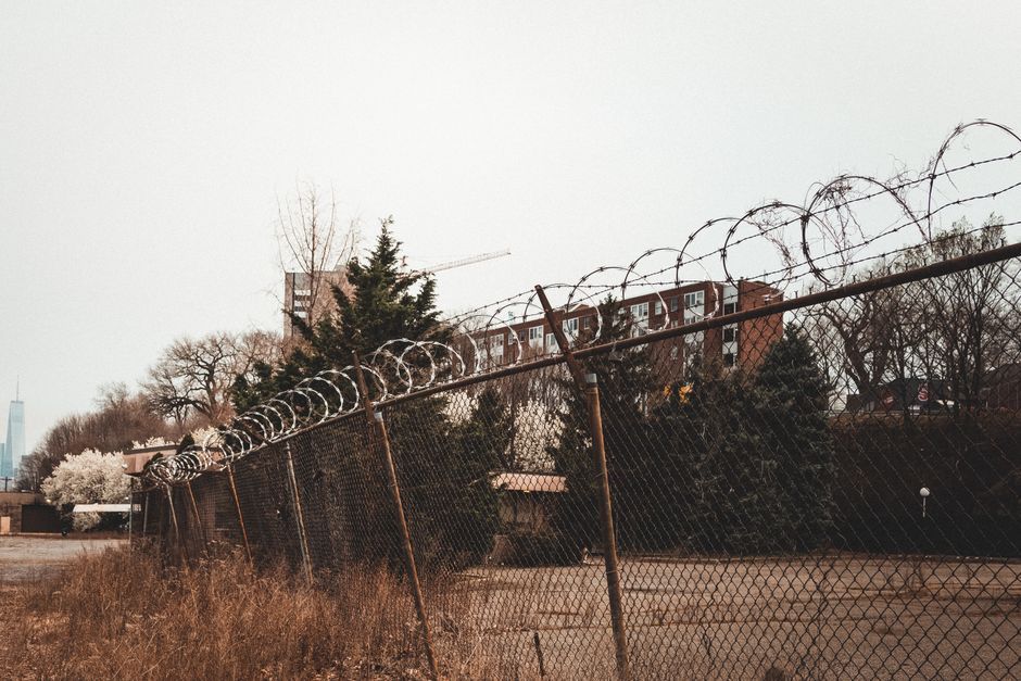 West Bank school gate barbed wire security