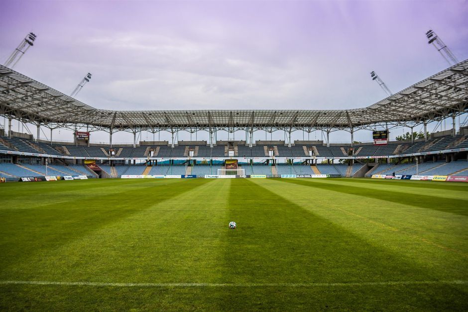 soccer stadium pitch grass no team crest
