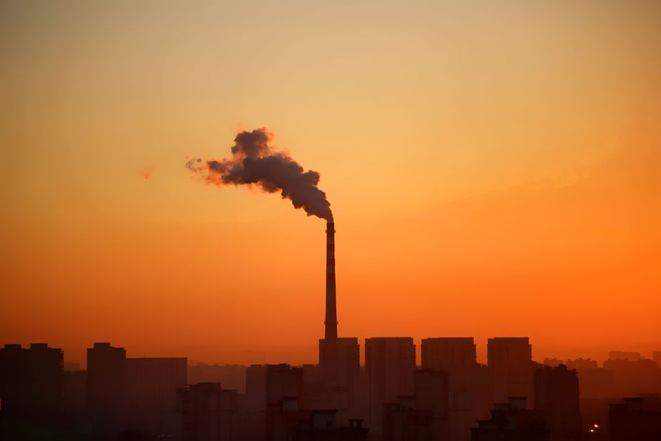 industrial pollution smokestack emissions sky