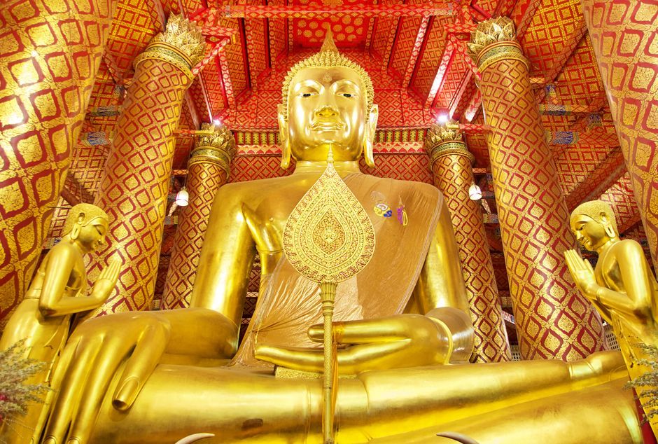 Thai temple Buddha image art close up