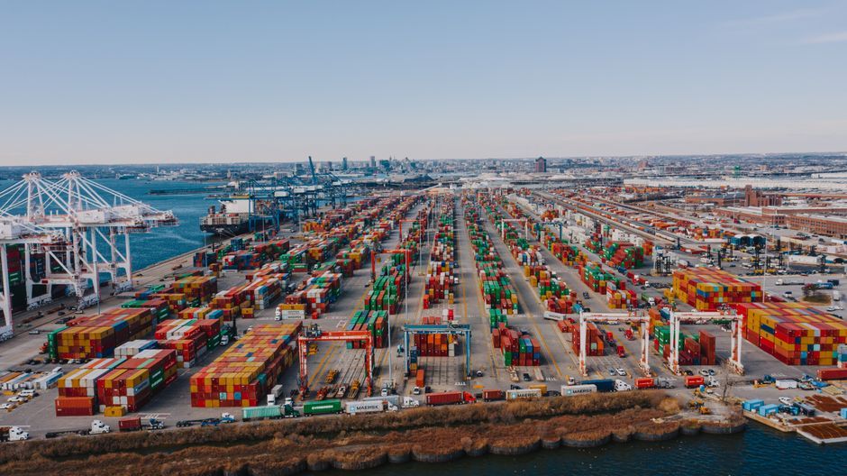 North America trade shipping containers cargo port